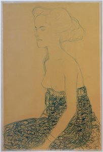 Yarım hareket sola oturmak by Gustav Klimt
