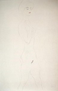 Ayakta Çıplak (kağıt üzerine kalem) by Gustav Klimt