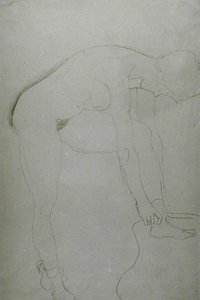 Ayakta Çıplak Ayak, Yükseltilmiş Bacaklar, 1907 c. (Japon kağıdı üzerine kurşun kalem) (s/b fotoğraf) by Gustav Klimt
