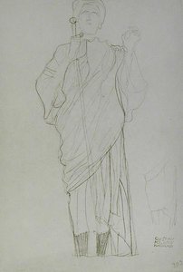 Kılıç tutan duran kadın by Gustav Klimt