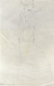 Ellerini kaldırmış duran kadın by Gustav Klimt