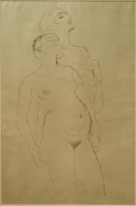 Daimi aşıklar (Adem ve Havva için çalışma) by Gustav Klimt
