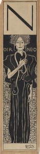 Kıskançlık, 1898. by Gustav Klimt
