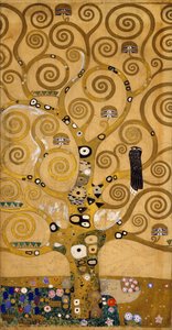 Sol taraftaki Hayat Ağacı (Stoclet Friz) detayı, c.1905-09 (tempera ve sulu boya) by Gustav Klimt