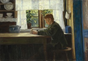 Çocuk mutfak iç (tuval üzerine yağlıboya) by Gustav Wentzel