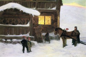 Misafirler Geliyor (renkli taş) by Gustav Wentzel