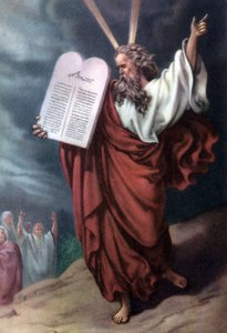 Musa ve Kanun levhaları, c; 1950'ler (kartpostal) by Gustave (after) Dore