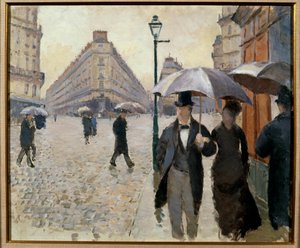 Yağmurlu havada bir Paris Sokağı (Place de l'Europe) by Gustave Caillebotte