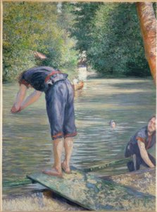 banyo yapanlar by Gustave Caillebotte