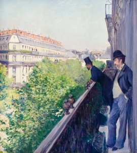 Balkon, bulvar Haussmann, yak. 1880 (tuval üzerine yağlı boya) by Gustave Caillebotte