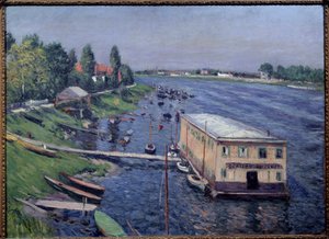 Argenteuil'de tekne garajı. Gustave Caillebotte'un (1848-1894) tablosu by Gustave Caillebotte
