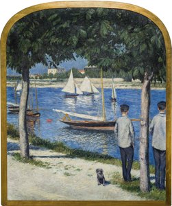 Berge du Petit Gennevilliers ve Seine, 1890. by Gustave Caillebotte