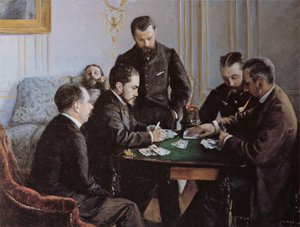 Besigue Partisi, yaklaşık 1881. by Gustave Caillebotte