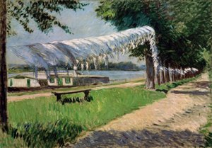 Seine kıyısında çamaşır kurutma, Petit Gennevilliers by Gustave Caillebotte
