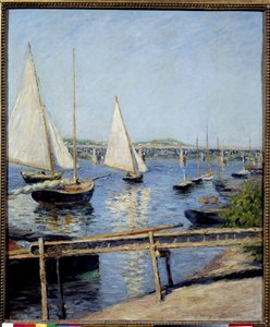 Gustave Caillebotte (1848-1894) 1888 Sun tarafından Argenteuil Tablosunda Yelkenliler. 0,65x0,55 m Paris, musee d'Orsay - Argenteuil'de Yelkenli Tekneler. Gustave Caillebotte (1848-1894) 1888 tarafından tablo. 0.65 x 0.55 m. Orsay Müzesi, Paris by Gustave Caillebotte
