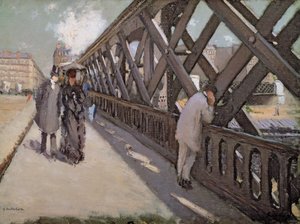 Avrupa Köprüsü için Çalışma by Gustave Caillebotte