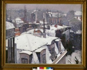 Çatıların görünümü (Kar etkisi), diyor çatılar kar altında by Gustave Caillebotte