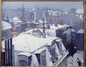 Vue des çatılar (effet de neige) Gustave Caillebotte (1848-1894) 1878 Güneş tarafından bir Paris Tablosu. 0,64x0,82 m Paris, musee d
