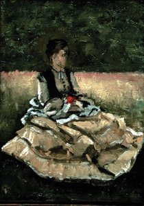 Çimenlerde Oturan Kadın (tuval üzerine yağlı boya) by Gustave Caillebotte