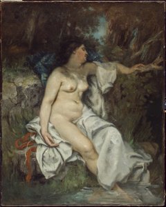 Derenin Yanında Uyuyan Bather, 1845 by Gustave Courbet