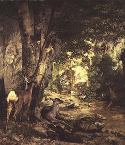 Geyik Kulübesi (detay) by Gustave Courbet