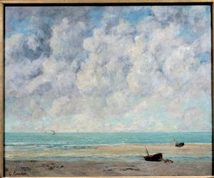 Sakin havalarda deniz by Gustave Courbet