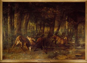 Bahar rutu, geyik dövüşü. Gustave Courbet
