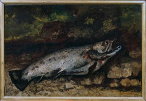 Alabalık natürmort balık. Gustave Courbet