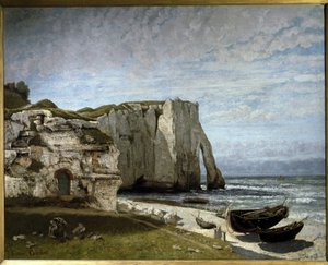 Etretat kayalıklarının fırtınadan sonra görünümü, Normandiya by Gustave Courbet