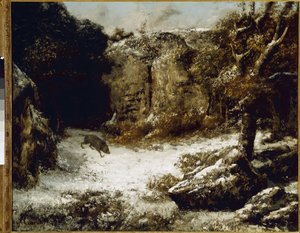 Domuzlarla kış manzarası Boyama Gustave Courbet tarafından by Gustave Courbet