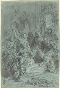 Baygın Bir Kadınla Dramatik Bir Sahne by Gustave Dore