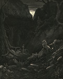 Görünüşe göre bana karşı bir aslan geldi, c1890. by Gustave Dore