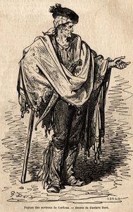 Cordoba bölgesinden bir köylü. Gustave Dore (1832-1883) tarafından canlı olarak çekilen eskiz. Charles Davillier ve Gustave Dore tarafından 1862