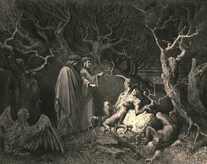 Ve doğruca sandık bağırdı, Neden beni kopardın, c1890. by Gustave Dore