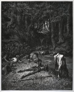 Ormanda Bivouac - Yerin güzelliği ile ikna oldular, şekerleme saatlerini orada geçirmeye karar verdiler - Miguel Cervantes