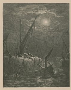 Thames üzerinde tekneler by Gustave Dore
