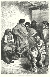 Boğa Güreşinde Oynayan Çocuklar (gravür) by Gustave Dore