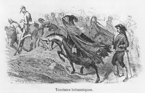 İngiliz turistler, Hippolyte Taine (1828-93) tarafından Emile Deschamps (19. yüzyıl) tarafından oyulmuş 