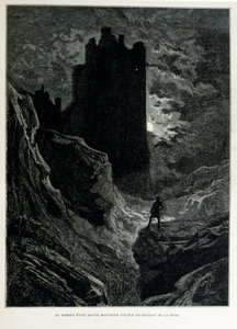 Croque-Mitain; 1863 illüstrasyonu, Gustave Dore (1832 – 1883); Fransız ressam, grafiker, illüstratör. Croque-Mitaine (Öcü), çocuklara onları korkutmak ve böylece daha akıllı hale getirmek için sunulan kötü niyetli bir karakter. by Gustave Dore