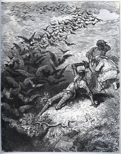 Don Kişot a la cave de Montesinos - Sonsuz sayıda karga ve kale Montesinos