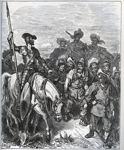 Don Kişot, güçleri mahkumiyetlerinin sebepleri hakkında sorguluyor - Miguel Cervantes