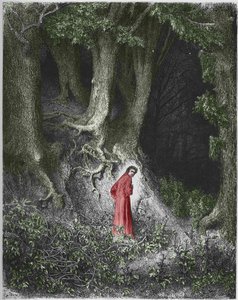 Cehennemin ilk şarkısı: Şair Dante kendini bir ormanda bulur. Gustave Dore