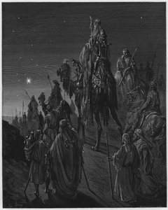 Gustave Dore İncil: Yıldızın rehberliğinde bilge adamlar by Gustave Dore