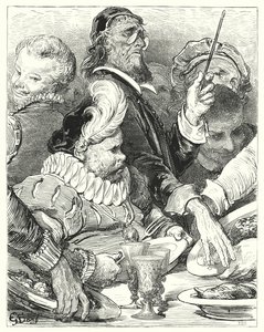 Gustave Dore'un Don Kişot'u: "'Absit!' doktor ağladı" (gravür) by Gustave Dore