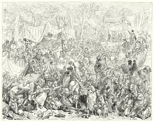 Gustave Dore'un Don Kişot'u: "Don Kişot'un Camacho ve Quiteria'nın düğününe gelişi" (gravür) by Gustave Dore