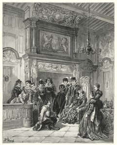 Gustave Dore'un Don Kişot'u: "Düşesin isteği üzerine, son sözde büyünün tüm geçişini çok sadık bir şekilde anlattı" (gravür) by Gustave Dore
