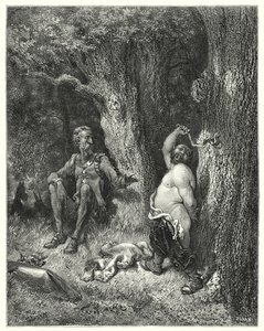 Gustave Dore'un Don Kişot'u: "'Dur!' diye bağırdı; 'arkadaş Sancho, kolunun gazabından uzak dur'" (gravür) by Gustave Dore