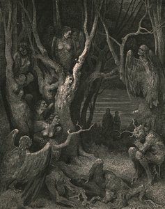 Burada kaba Harpiler yuvalarını yaparlar, c1890. by Gustave Dore