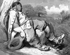 Hop o my Thumb, engraving by Gustave Doré. by Gustave Dore