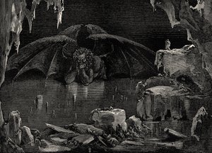 Dante'nin İlahi Komedya - Cehennem (La Divina Commedia, L'Inferno) için İllüstrasyonu by Gustave Dore